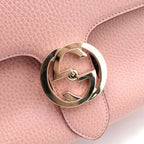Gucci Interlocking Leather Gold 2-Way Shoulder Bag Pink — view 6