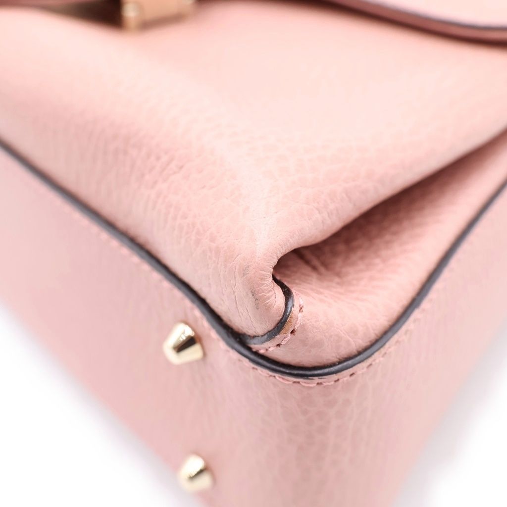 Gucci Interlocking Leather Gold 2-Way Shoulder Bag Pink — view 5