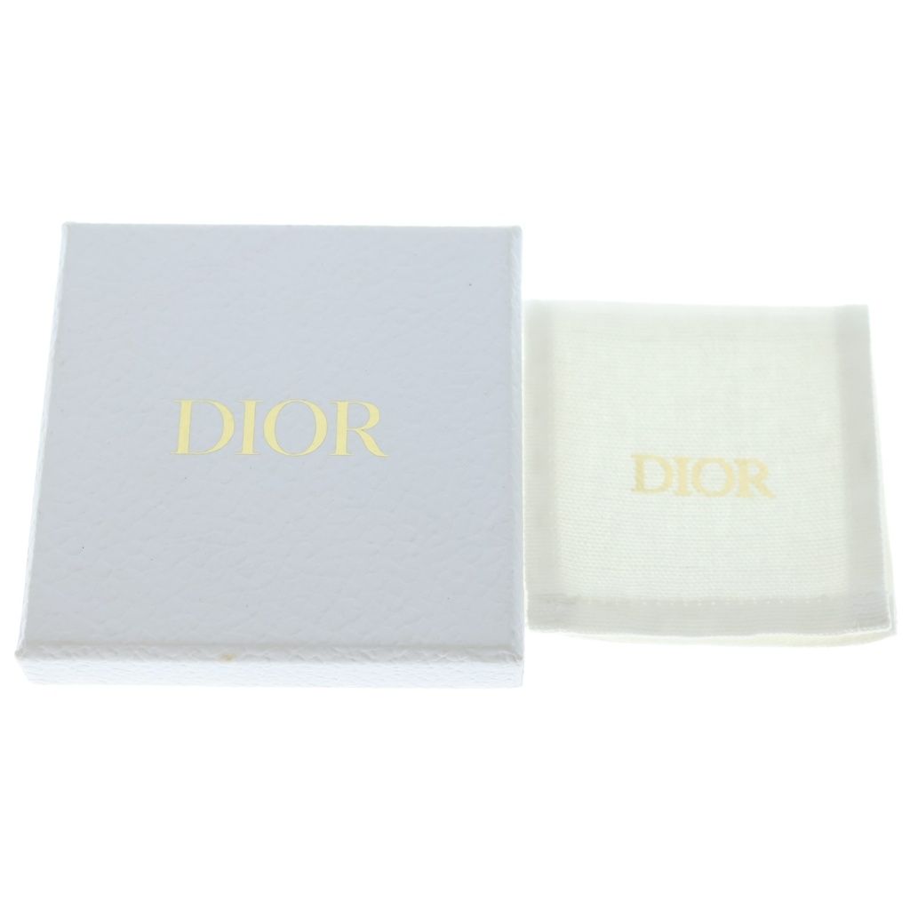 Dior CD Logo Earrings Rhinestone Pearl White Gold — view 6