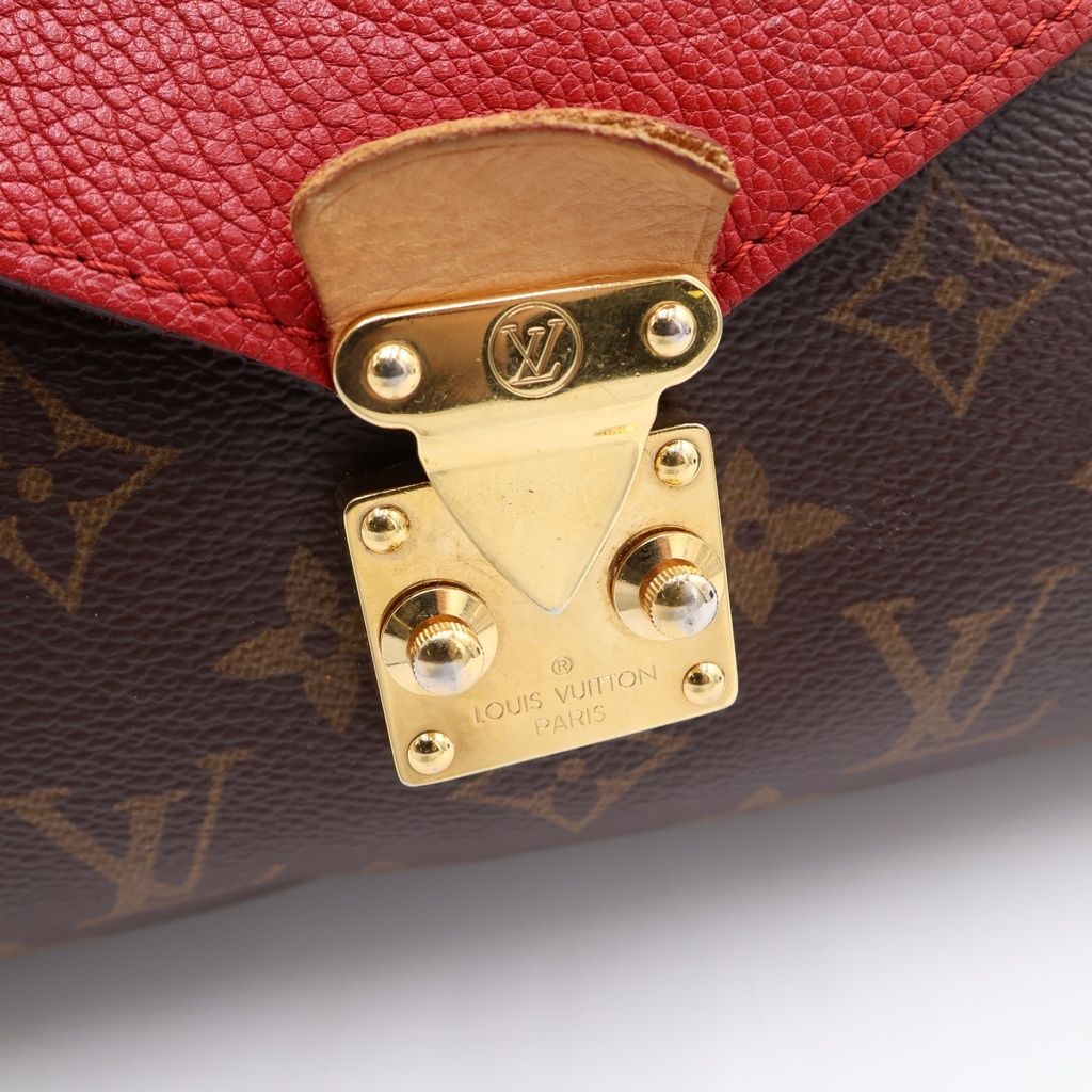 Louis Vuitton Pallas Chain Monogram Leather Gold Shoulder Bag Brown Cerise — view 7