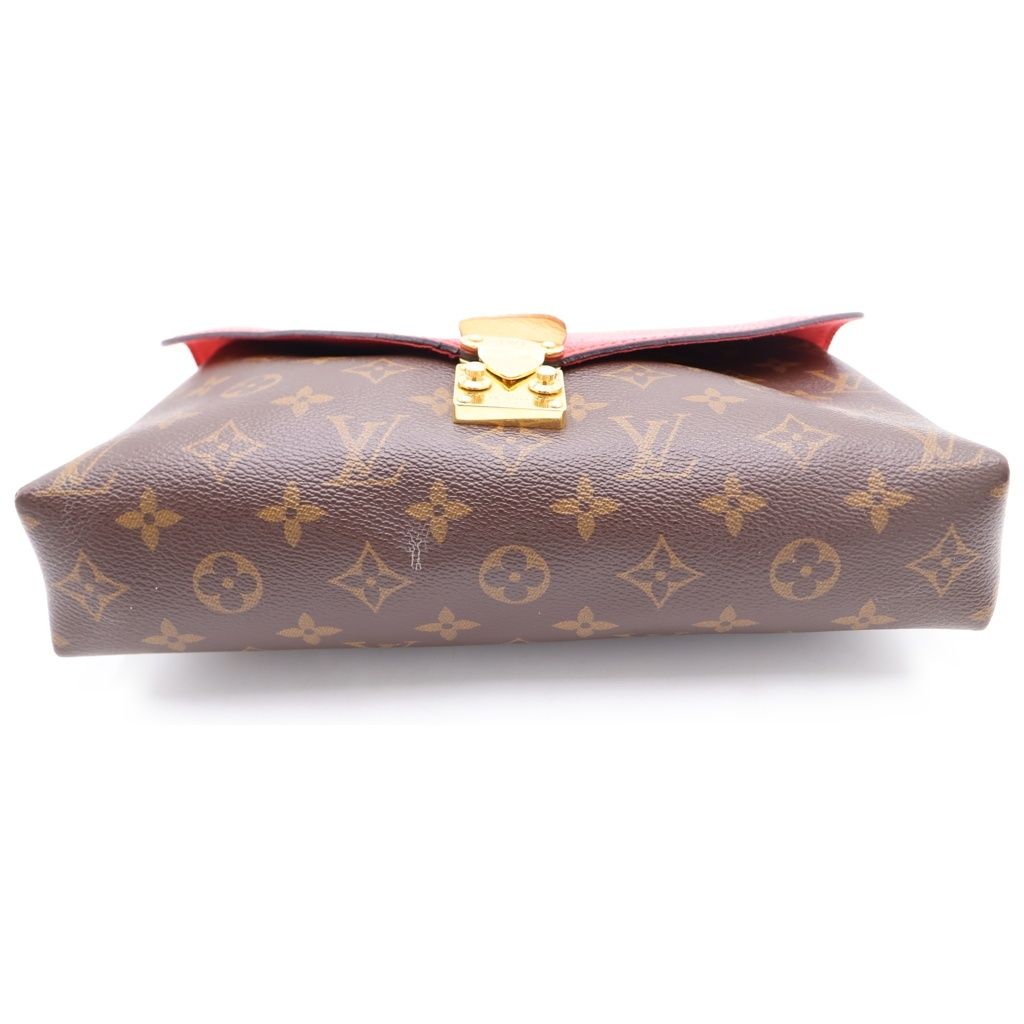Louis Vuitton Pallas Chain Monogram Leather Gold Shoulder Bag Brown Cerise — view 4