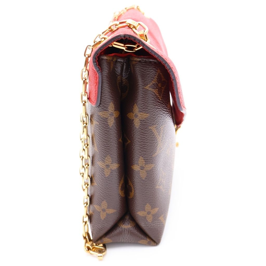 Louis Vuitton Pallas Chain Monogram Leather Gold Shoulder Bag Brown Cerise — view 3