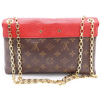 Louis Vuitton Pallas Chain Monogram Leather Gold Shoulder Bag Brown Cerise — view 2