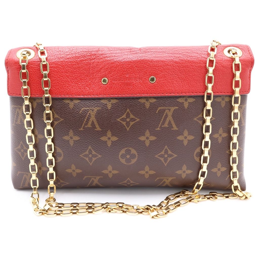 Louis Vuitton Pallas Chain Monogram Leather Gold Shoulder Bag Brown Cerise — view 2