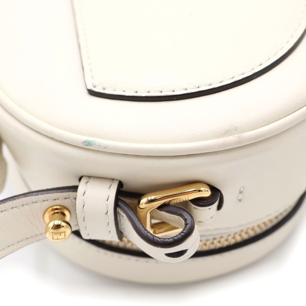 Fendi Rock Mini Camera White Leather Gold Shoulder — view 7