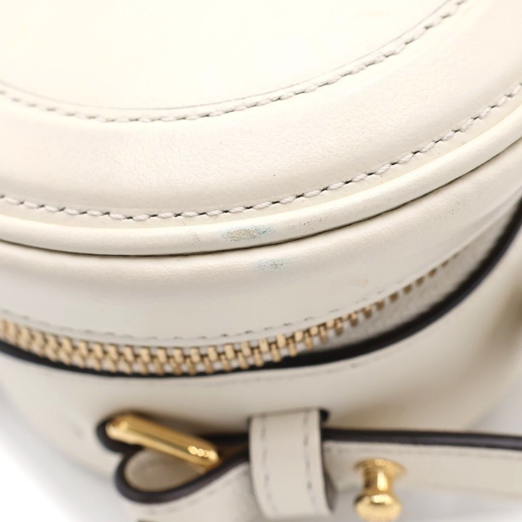 Fendi Rock Mini Camera White Leather Gold Shoulder — view 6