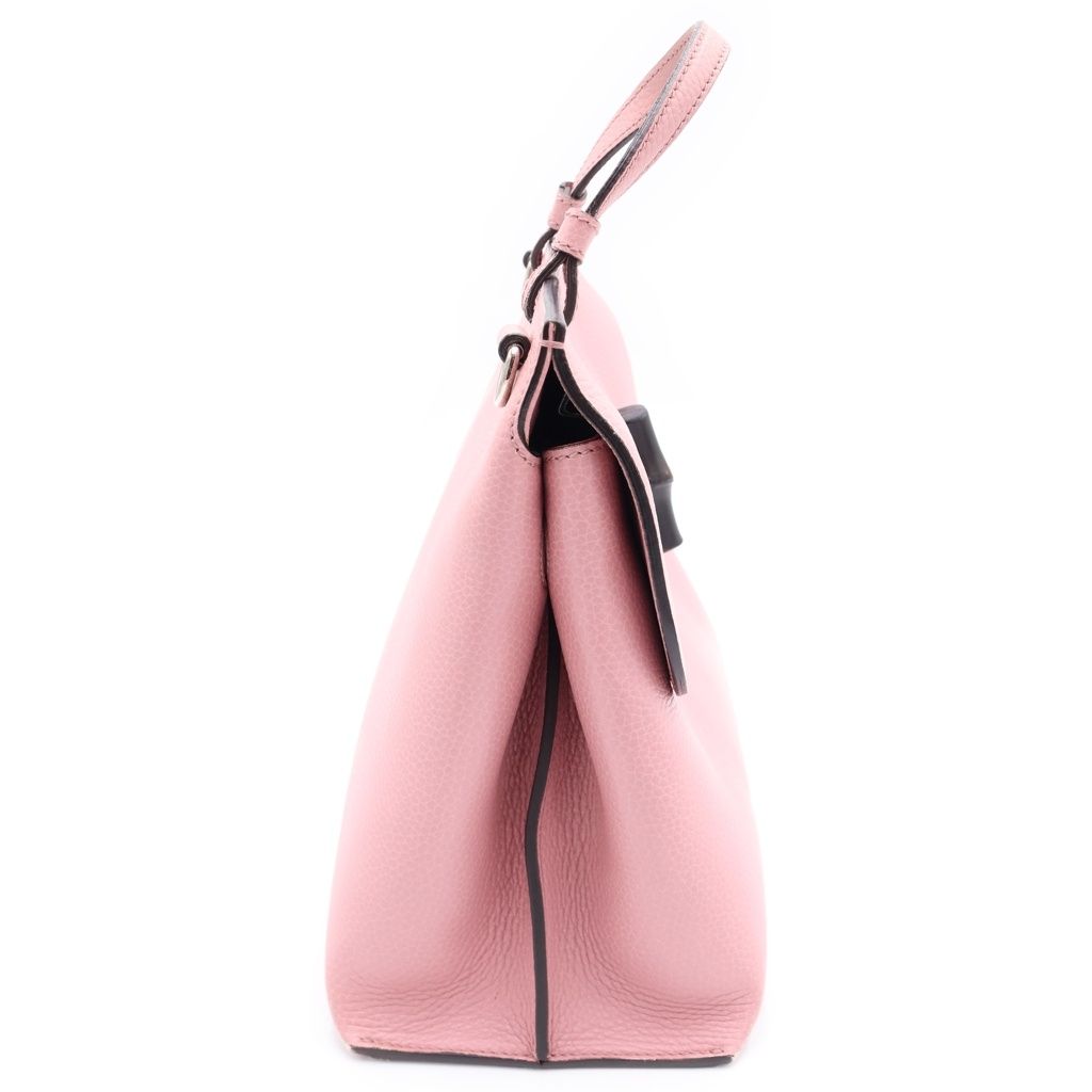 Gucci Bamboo Daily 2-Way Shoulder Bag Pink Leather Silver — view 3