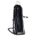 Dior ludoju Chain Wallet Shoulder Bag White Black Leather — view 3