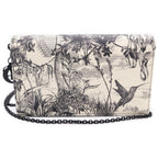 Dior ludoju Chain Wallet Shoulder Bag White Black Leather — view 2