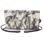 Dior ludoju Chain Wallet Shoulder Bag White Black Leather