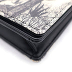 Dior ludoju Chain Wallet Shoulder Bag White Black Leather — view 5