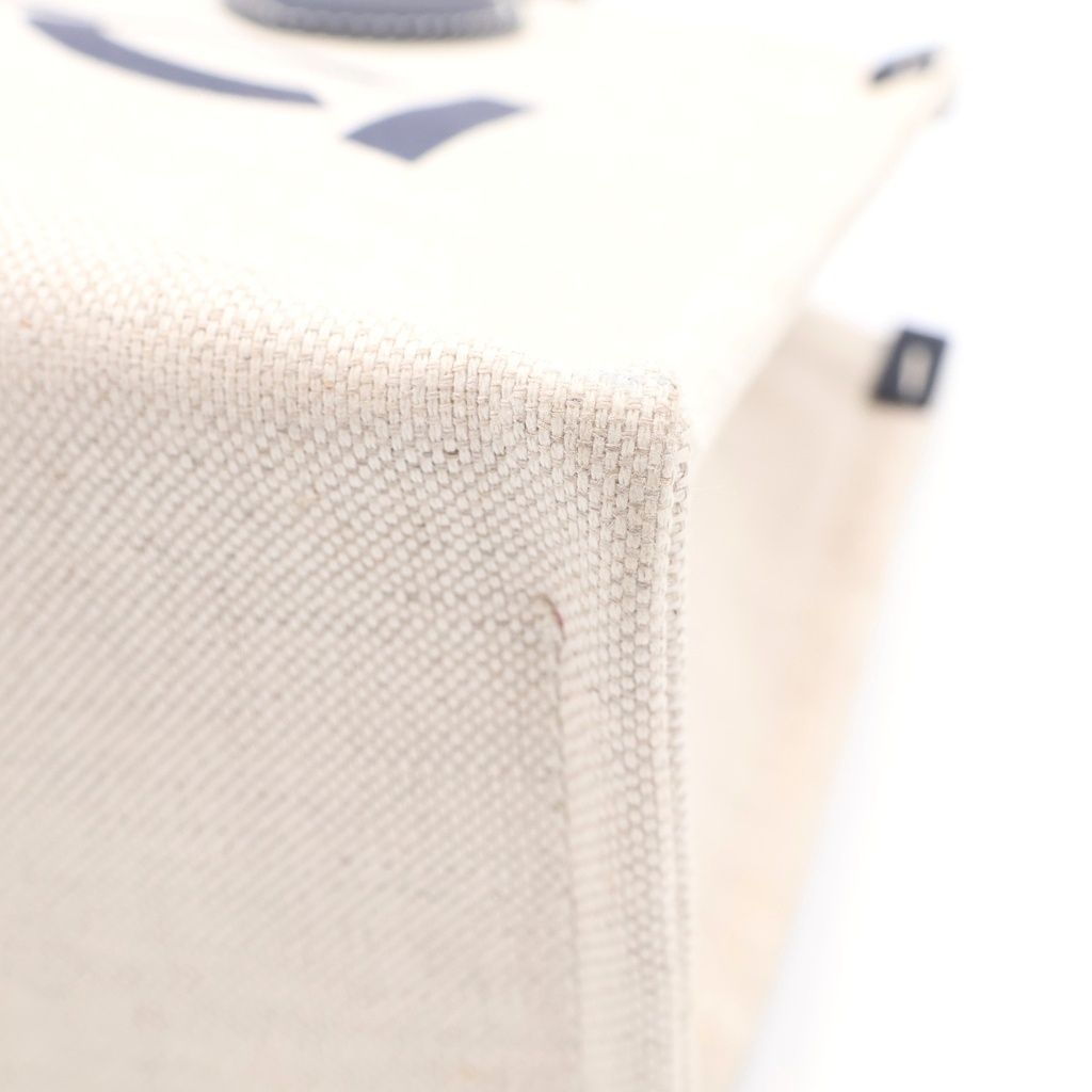 Gucci Logo Tote Eye Navy Leather Canvas Silver — view 5