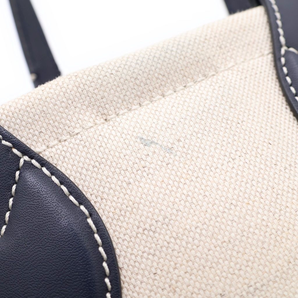 Gucci Logo Tote Eye Navy Leather Canvas Silver — view 6