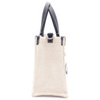 Gucci Logo Tote Eye Navy Leather Canvas Silver — view 3