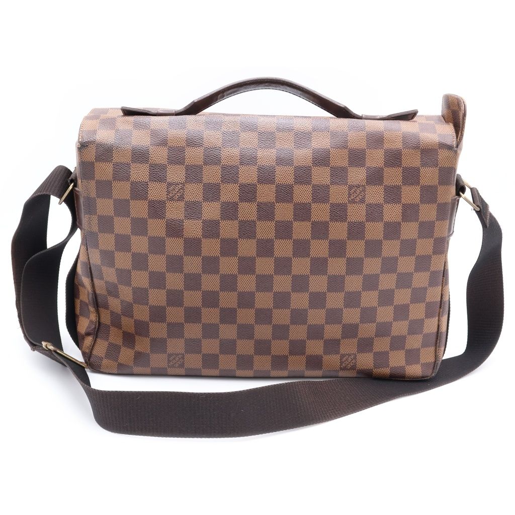 Louis Vuitton Damier Bro Dowei Shoulder Bag Brown Leather Gold — view 2