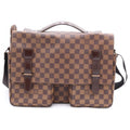Louis Vuitton Damier Bro Dowei Shoulder Bag Brown Leather Gold