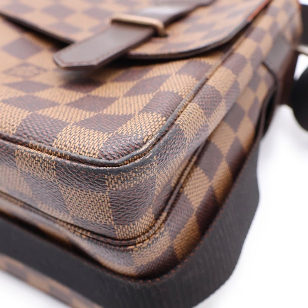 Louis Vuitton Damier Bro Dowei Shoulder Bag Brown Leather Gold — view 5