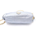 Prada Trianglelogo 2-Way Shoulder Bag Pouch Silver Gold — view 4