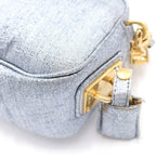 Prada Trianglelogo 2-Way Shoulder Bag Pouch Silver Gold — view 5