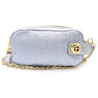 Prada Trianglelogo 2-Way Shoulder Bag Pouch Silver Gold — view 2