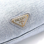 Prada Trianglelogo 2-Way Shoulder Bag Pouch Silver Gold — view 6