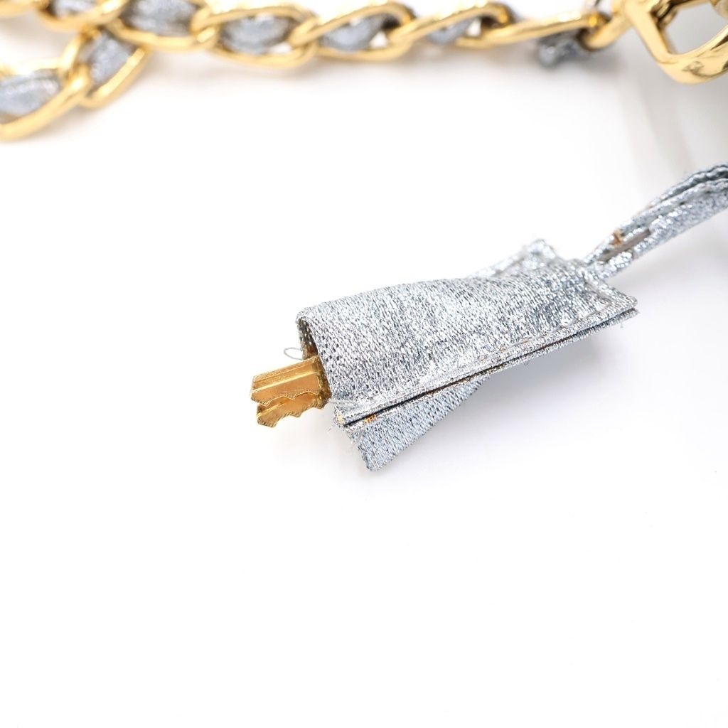 Prada Trianglelogo 2-Way Shoulder Bag Pouch Silver Gold — view 7