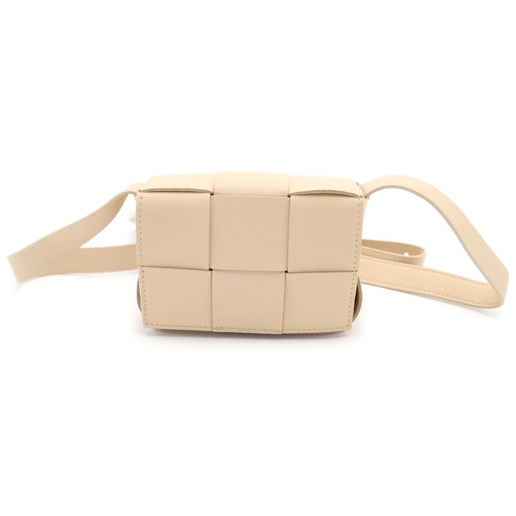 Bottega Veneta Cassette Mini Shoulder Bag Beige Leather