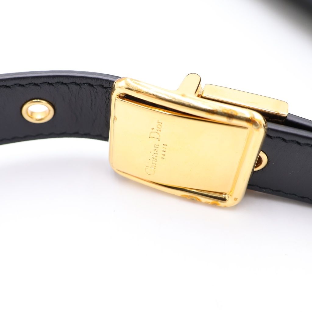 Dior Shoulder Bag Black Leather Gold — view 7
