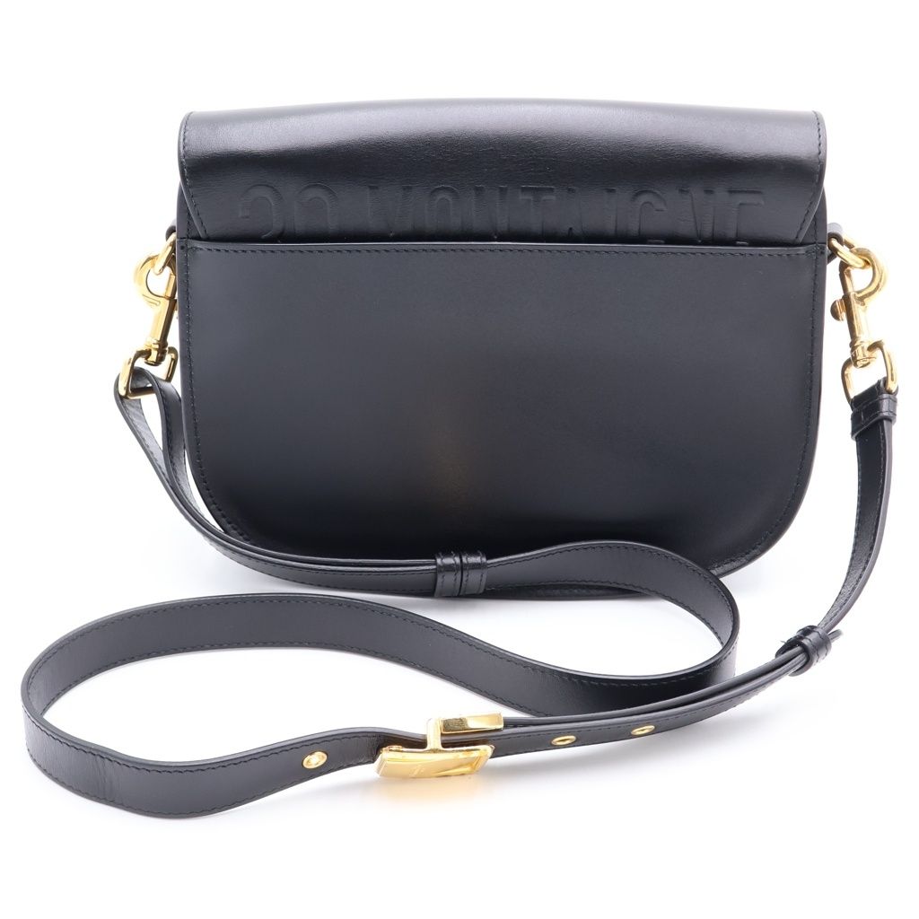 Dior Shoulder Bag Black Leather Gold — view 2