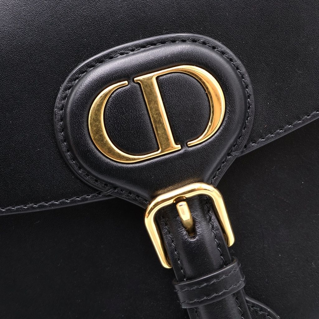 Dior Shoulder Bag Black Leather Gold — view 6