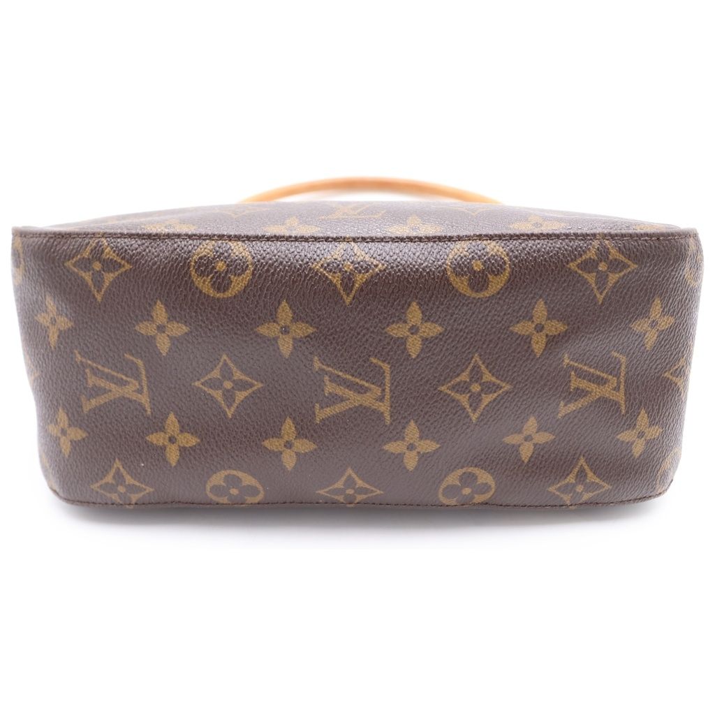 Louis Vuitton Monogram Looping MM Shoulder Bag Brown Leather Gold — view 4