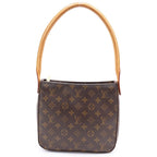 Louis Vuitton Monogram Looping MM Shoulder Bag Brown Leather Gold