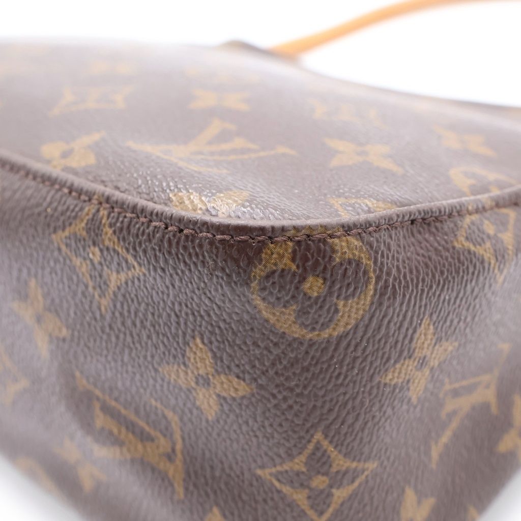 Louis Vuitton Monogram Looping MM Shoulder Bag Brown Leather Gold — view 5