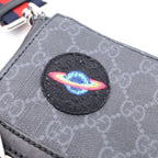 Gucci GG Puri Tiger Patch Messenger Bag Black Canvas Leather Silver — view 6