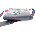 Gucci GG Puri Tiger Patch Messenger Bag Black Canvas Leather Silver — view 4