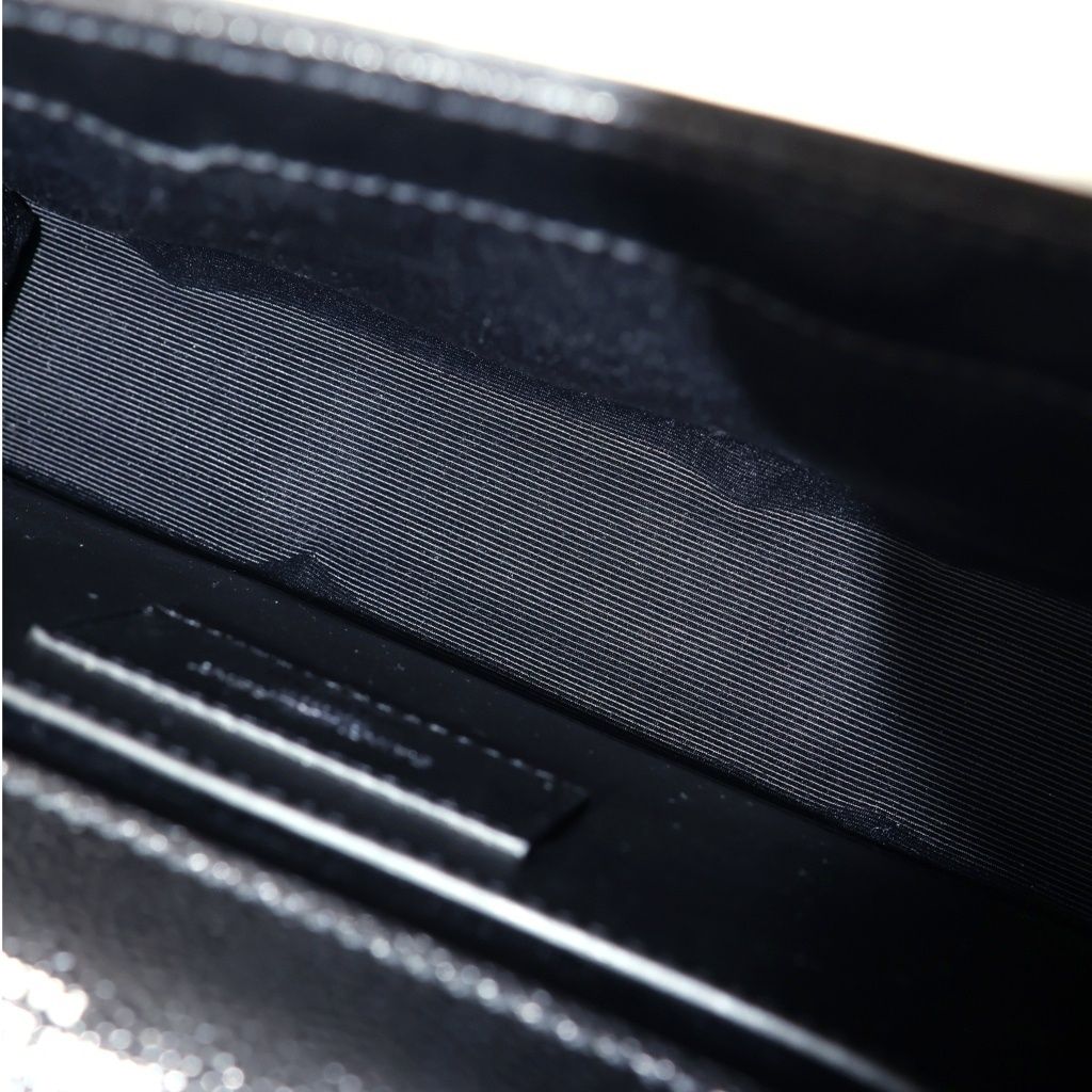 Saint Laurent Paris Kate Leather Silver Chain Shoulder Bag Black — view 7