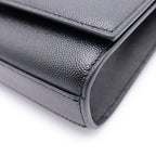 Saint Laurent Paris Kate Leather Silver Chain Shoulder Bag Black — view 5