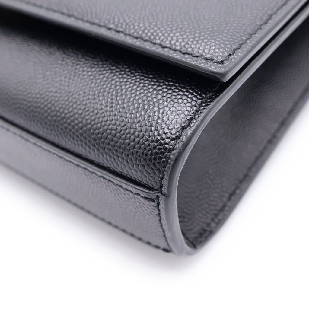 Saint Laurent Paris Kate Leather Silver Chain Shoulder Bag Black — view 5