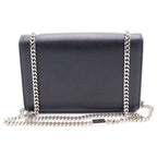 Saint Laurent Paris Kate Leather Silver Chain Shoulder Bag Black — view 2