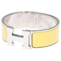Hermes Clic Clac GM Enamel Bracelet Bangle Silver Yellow
