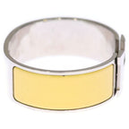 Hermes Clic Clac GM Enamel Bracelet Bangle Silver Yellow — view 3