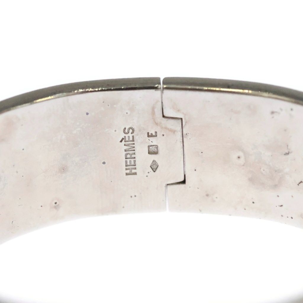 Hermes Clic Clac GM Enamel Bracelet Bangle Silver Yellow — view 5