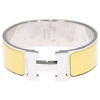 Hermes Clic Clac GM Enamel Bracelet Bangle Silver Yellow — view 4
