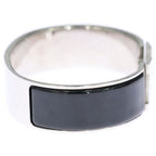 Hermes Clic Clac GM Enamel Bracelet Bangle Silver Black — view 3