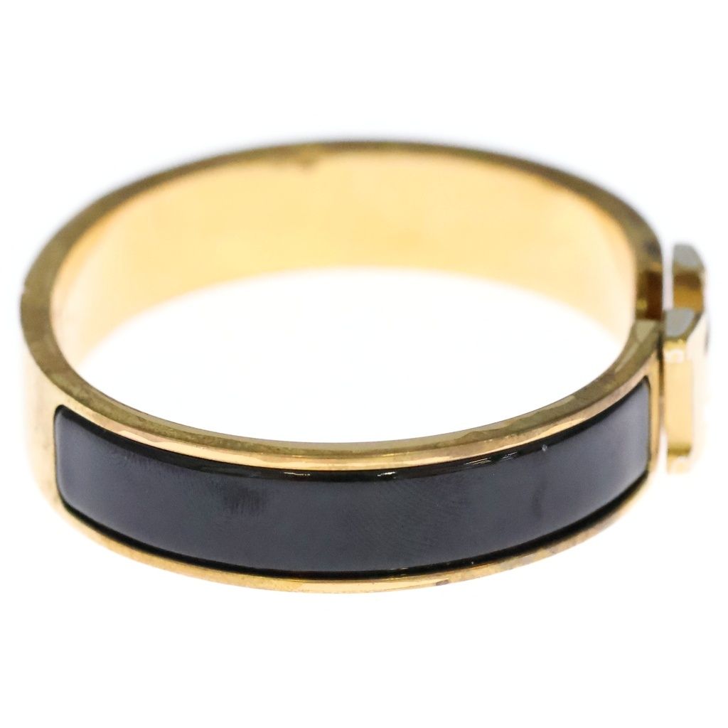 Hermes Clic Clac PM Enamel Bracelet Bangle Gold Black — view 3