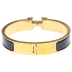 Hermes Clic Clac PM Enamel Bracelet Bangle Gold Black — view 2