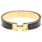 Hermes Clic Clac PM Enamel Bracelet Bangle Gold Black — view 4