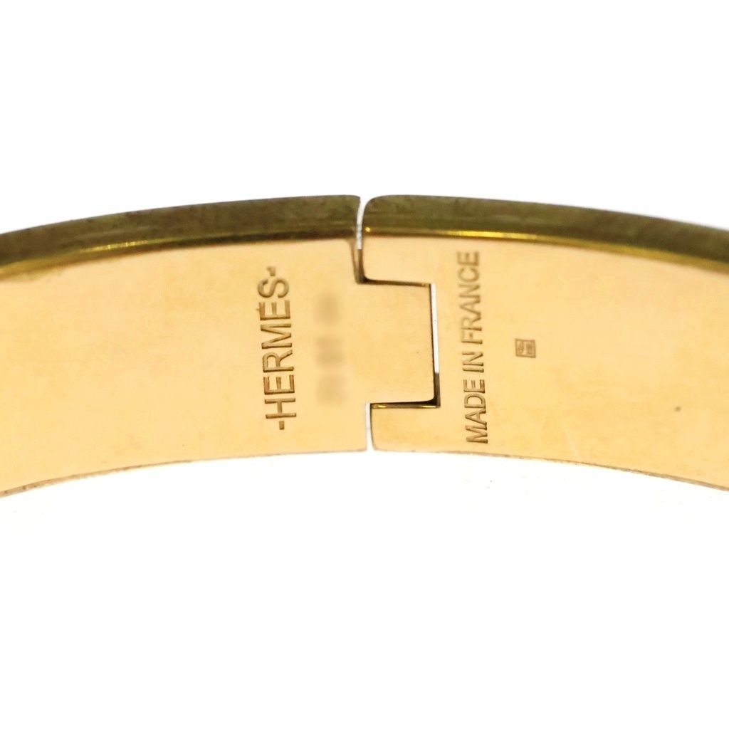 Hermes Clic Clac PM Enamel Bracelet Bangle Gold Black — view 5