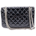 Chanel Quilted 2.55 Patent Leather Shoulder Back Black Handbag — view 2