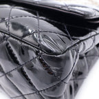 Chanel Quilted 2.55 Patent Leather Shoulder Back Black Handbag — view 5